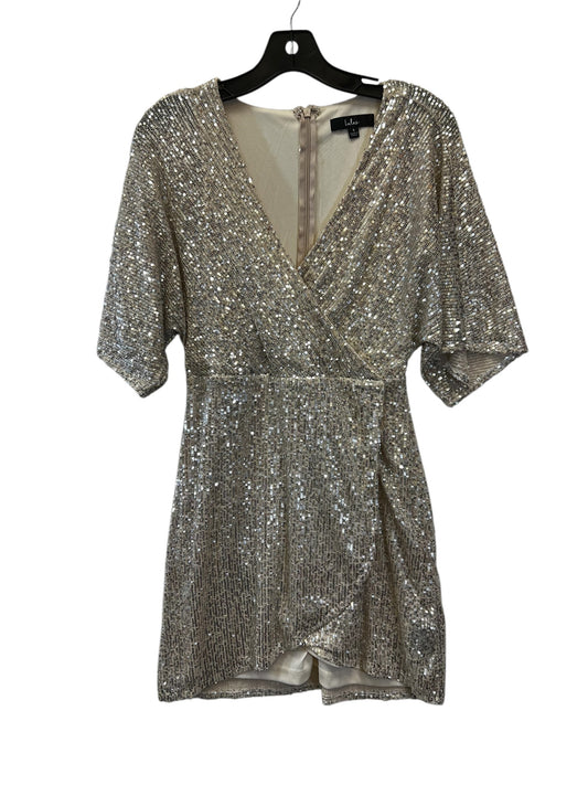 Dress Party Short By Lulus In Silver & Tan, Size: S