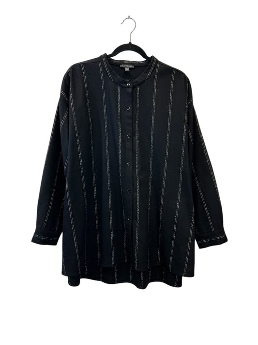 Top Long Sleeve Designer By Eileen Fisher In Black, Size: Xl