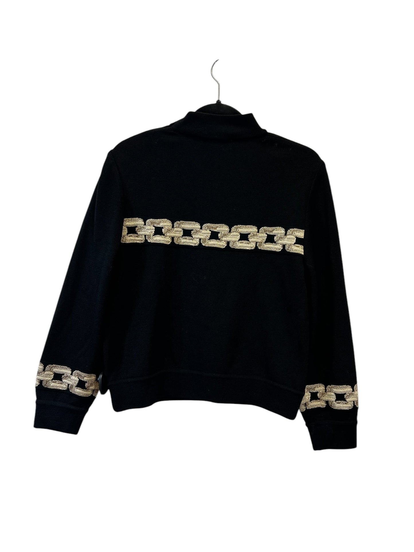 Sweater Designer By St John Collection In Black & Gold, Size: S