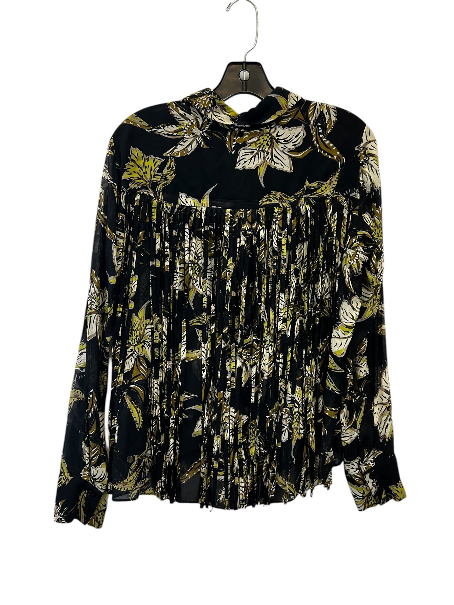 Top Long Sleeve Designer By Dorothee Schumacher  In Black & Cream, Size: Xs