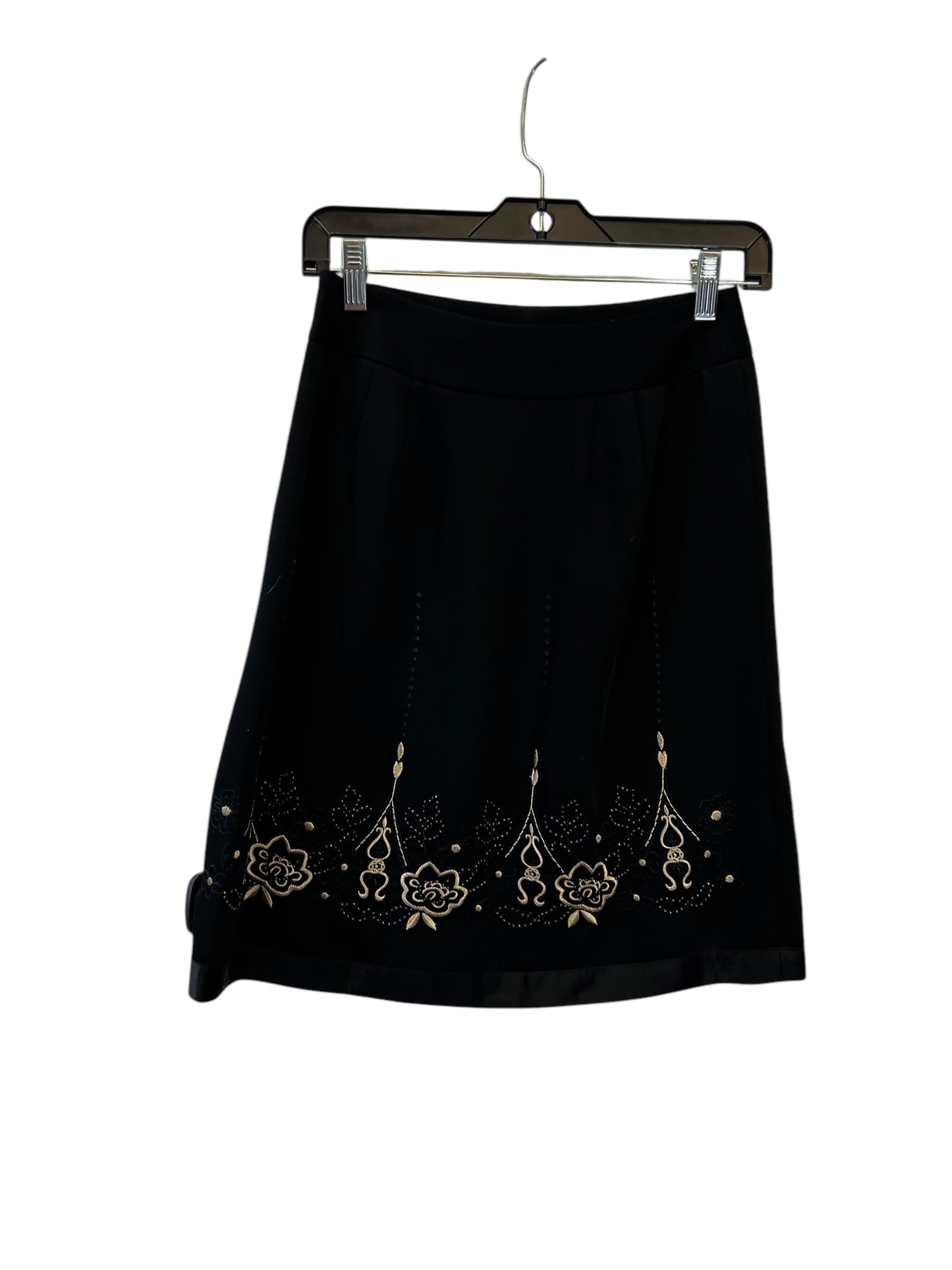 Skirt Midi By Loft In Black & Gold, Size: Xsp