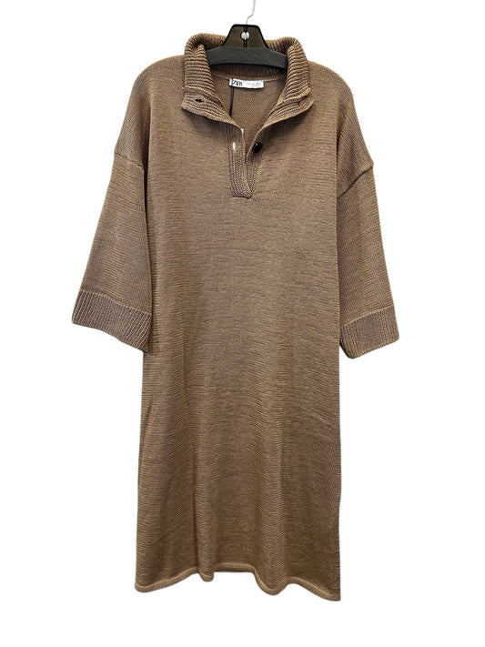 Dress Sweater By Zara In Tan, Size: L