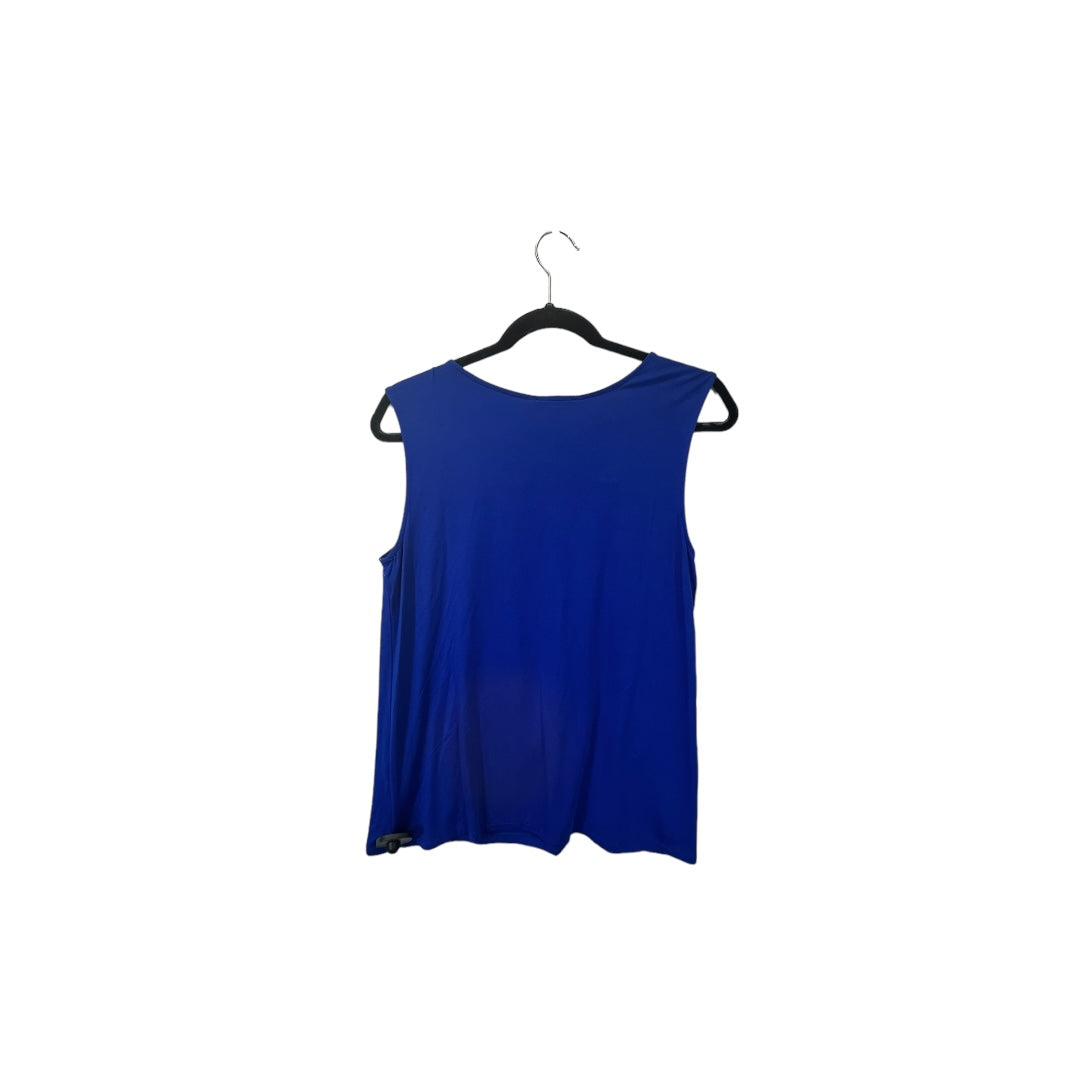 Blue Top Sleeveless Designer Halston, Size S