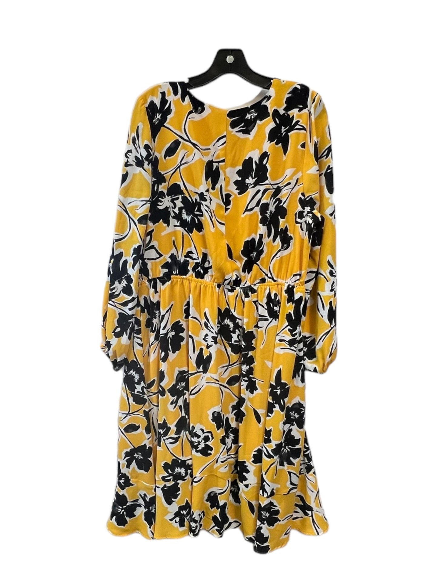 Dress Casual Midi By Lane Bryant In Black & Yellow, Size: 1x