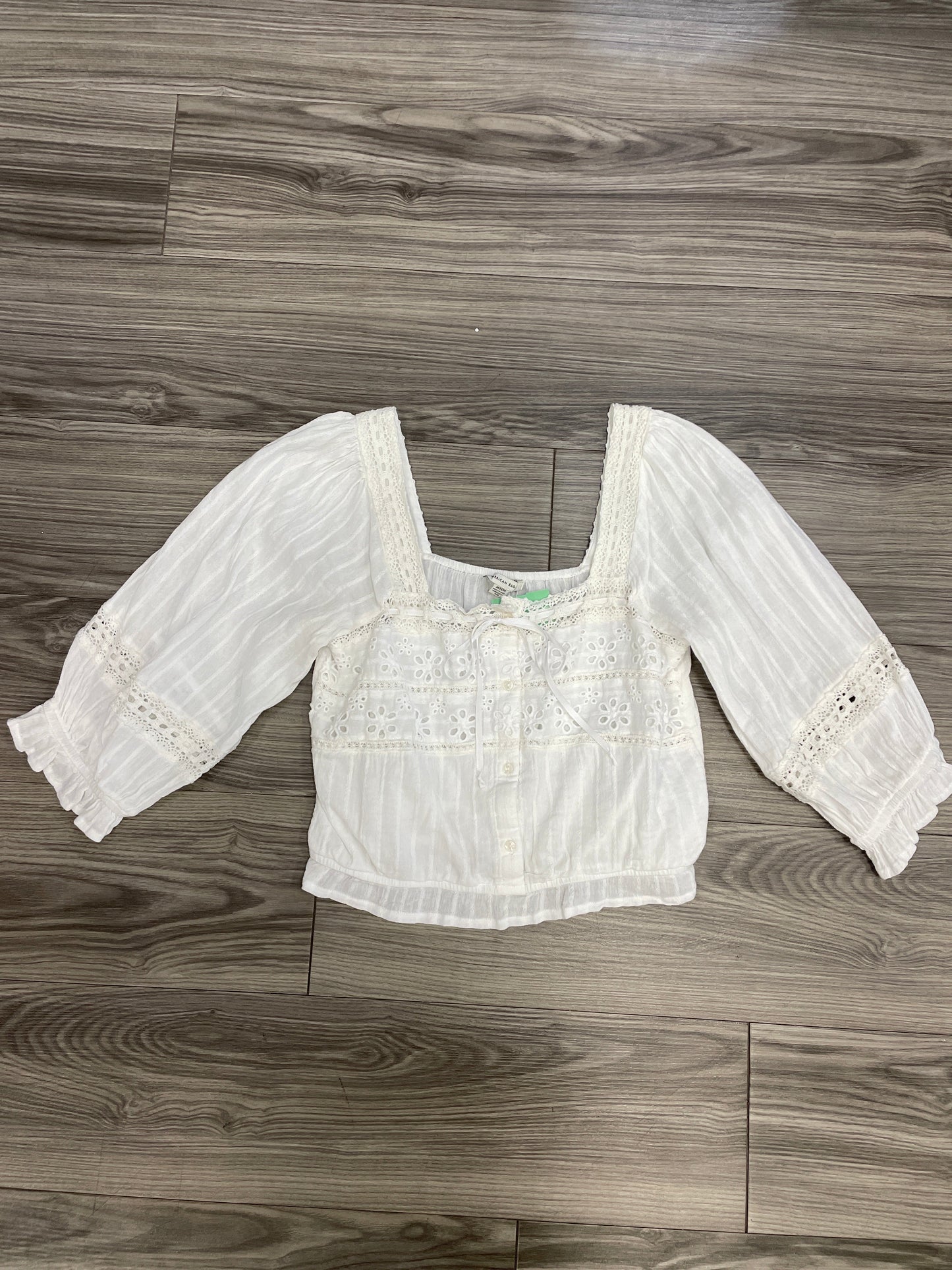 Top Long Sleeve By American Eagle In White, Size: M