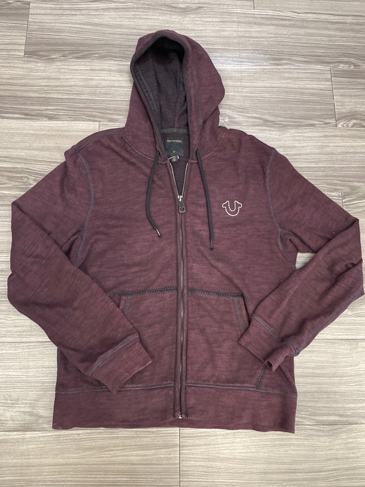 Sweatshirt Hoodie By True Religion In Maroon, Size: L