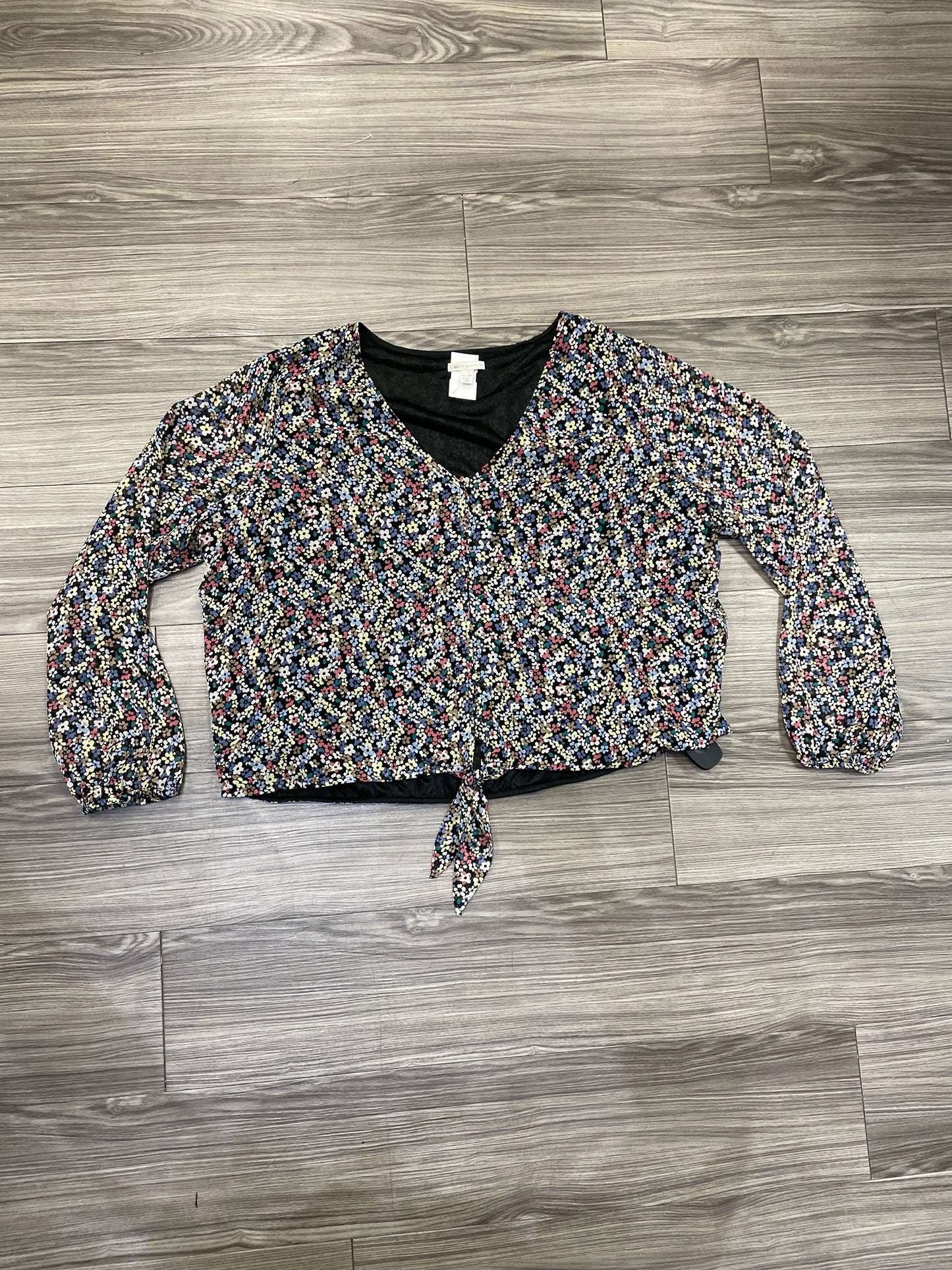 Top Long Sleeve By Cato In Floral Print, Size: 22