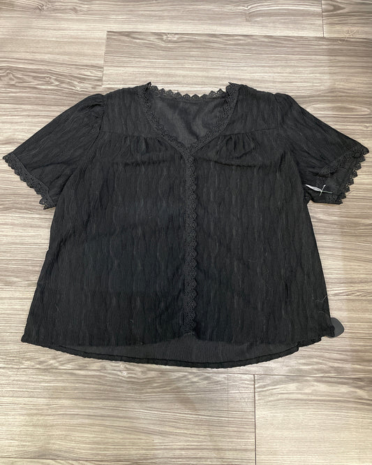 Black Blouse Short Sleeve Shein, Size 4x