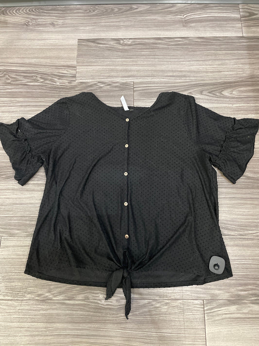 Black Blouse Short Sleeve Ny Collection, Size 3x