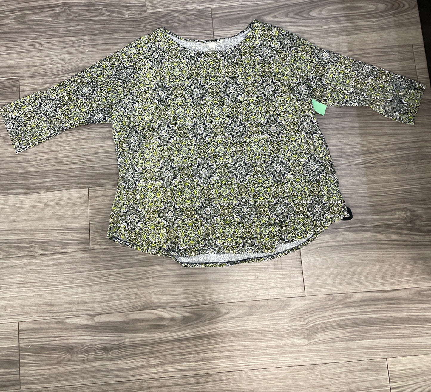 Paisley Print Top 3/4 Sleeve Emaline, Size 3x