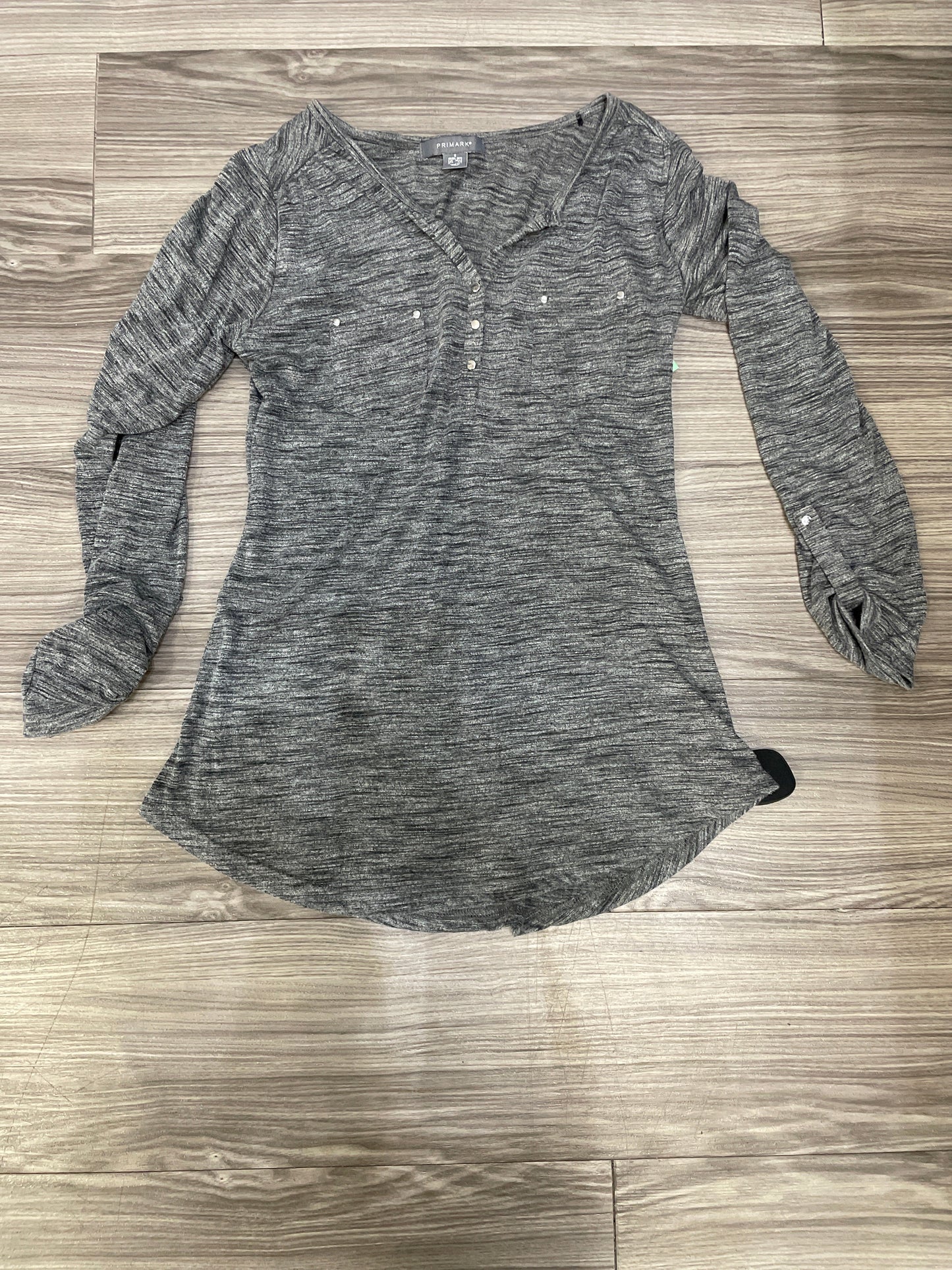 Grey Blouse Long Sleeve Primark, Size S