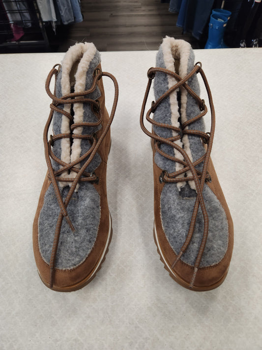 Brown & Grey Boots Snow Sonoma, Size 7.5