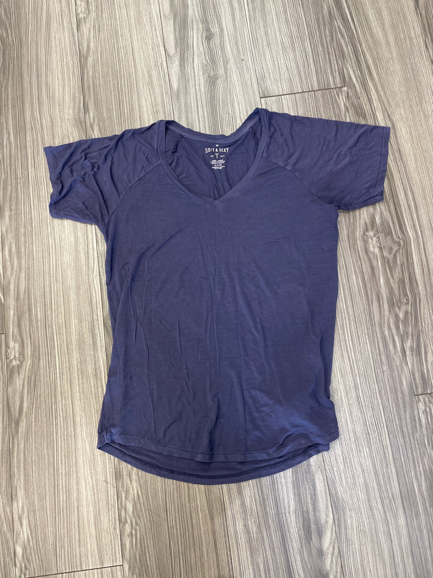 Top Short Sleeve By American Eagle In Purple, Size: S