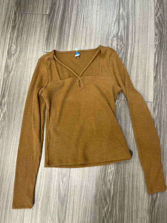 Top Long Sleeve By Old Navy In Brown, Size: S