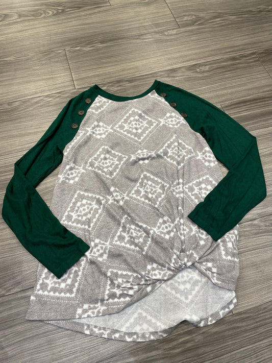 Sweatshirt Crewneck By Maurices In Green & Grey, Size: S