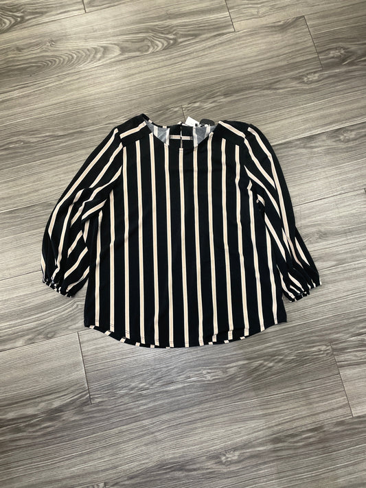 Top Long Sleeve By Adrianna Papell In Striped Pattern, Size: M