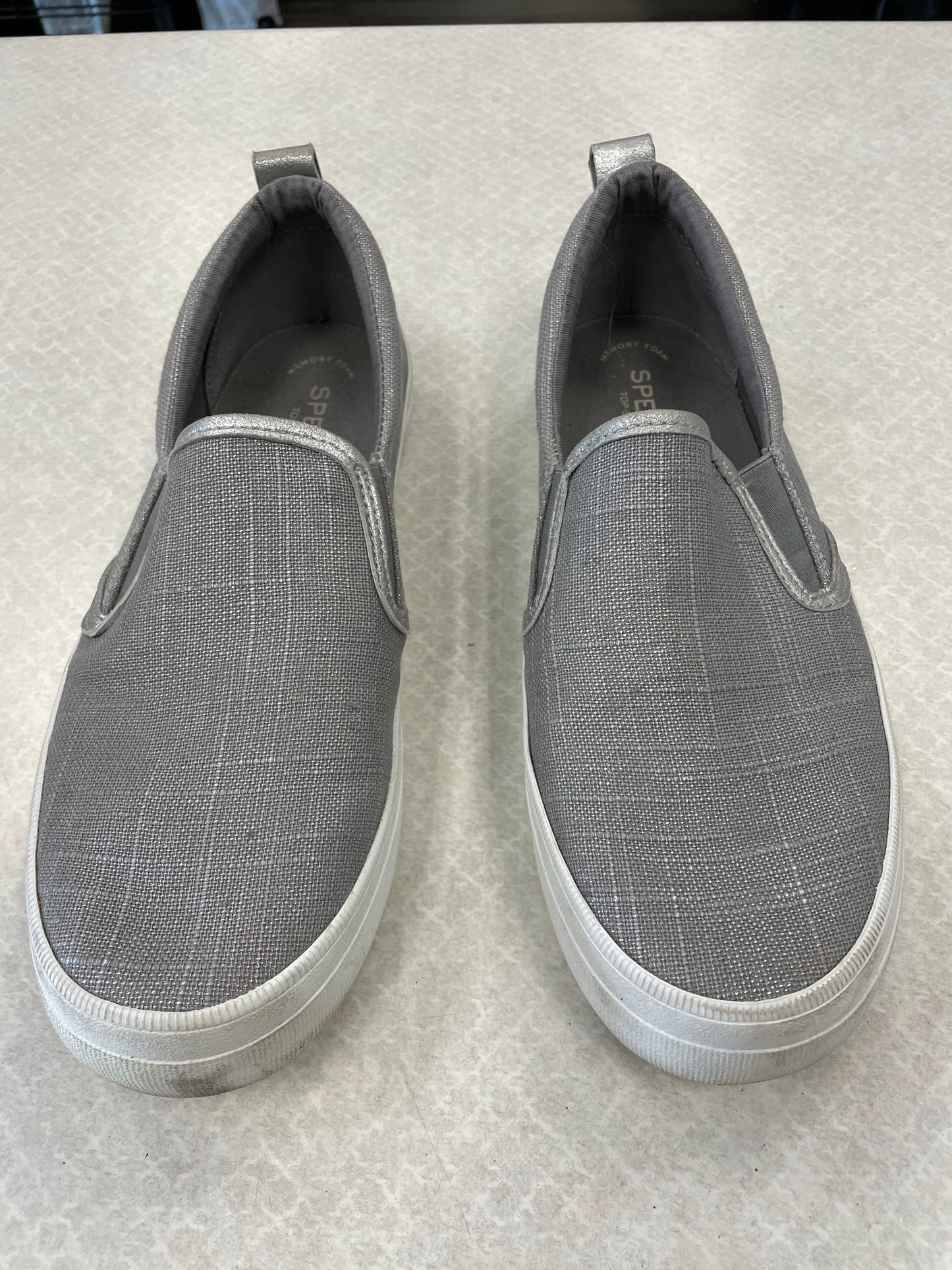 Grey Shoes Flats Sperry, Size 9