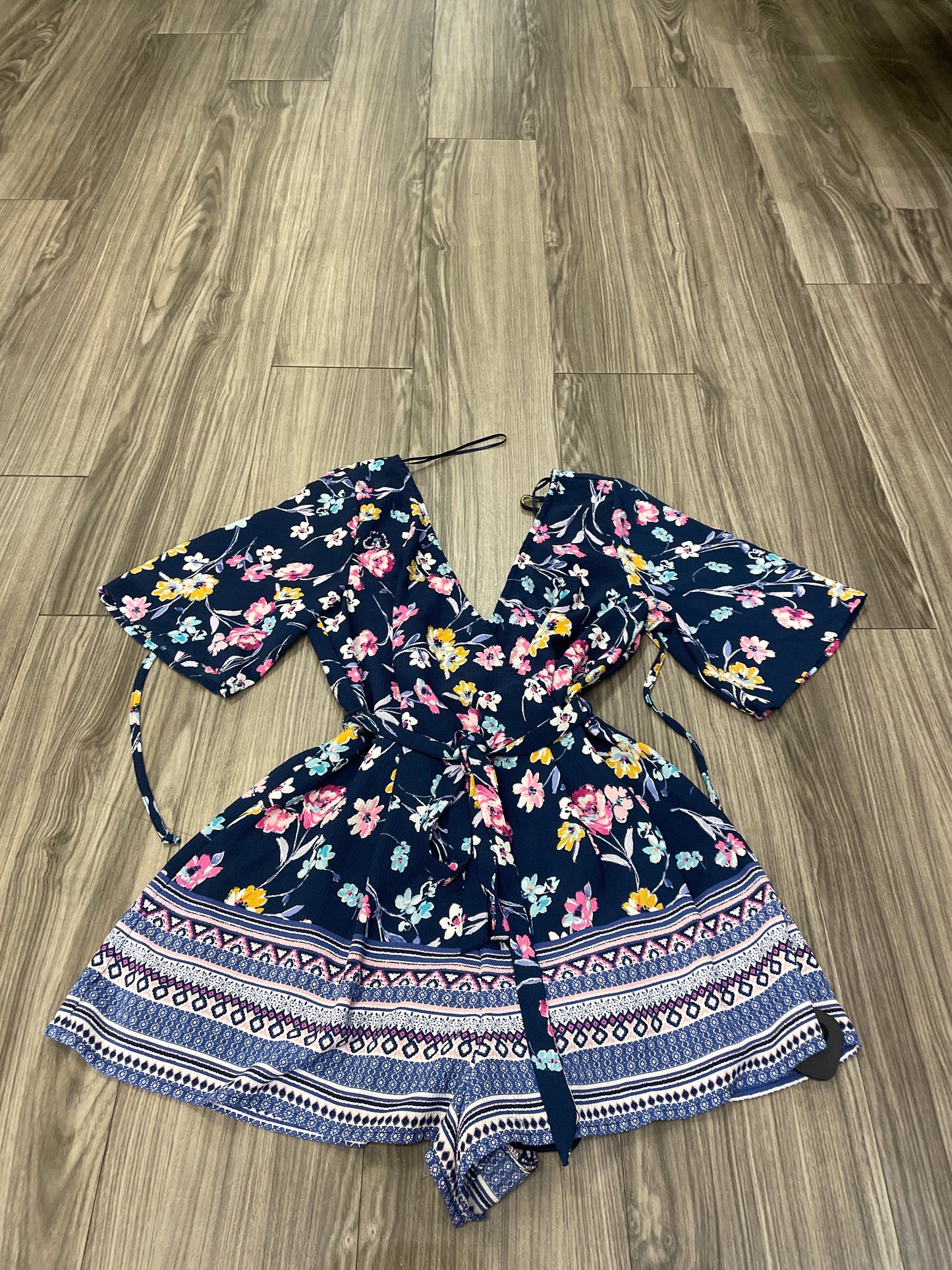 Floral Print Romper Blue Rain, Size S