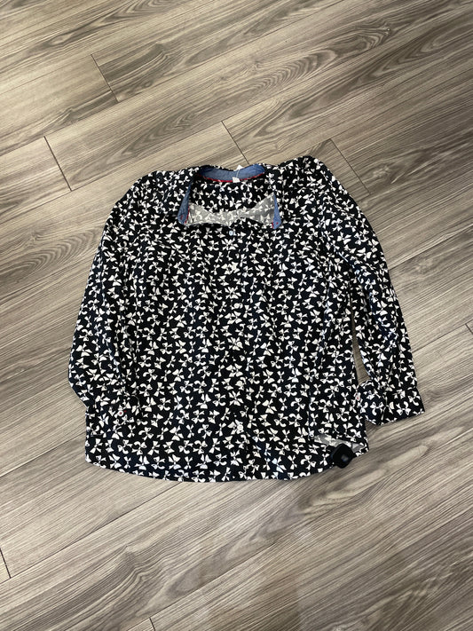 Blouse Long Sleeve By Charter Club In Black & White, Size: 20