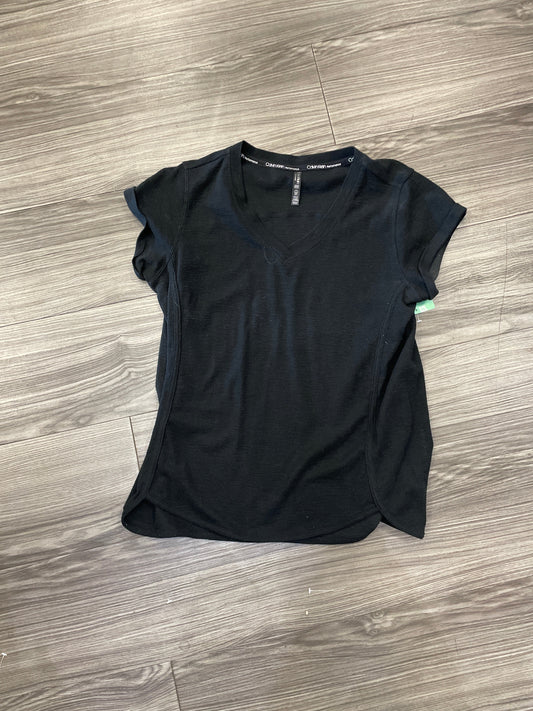 Athletic Top Short Sleeve By Calvin Klein Performance In Black, Size: S