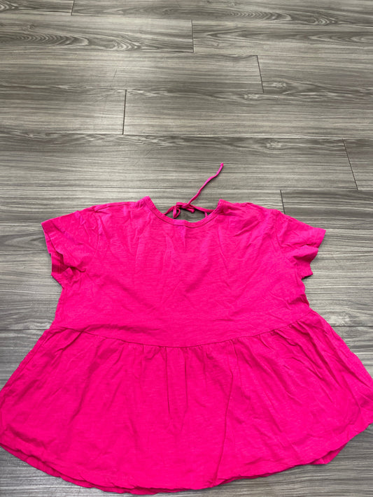 Pink Top Short Sleeve Time And Tru, Size Xl