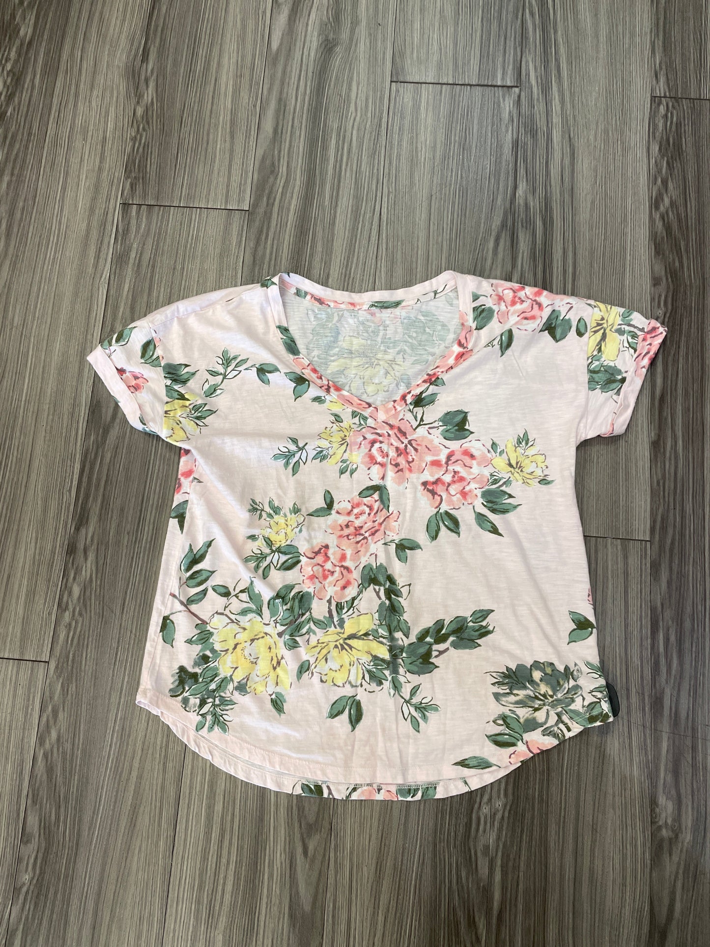 Top Short Sleeve By Maurices In Floral Print, Size: L