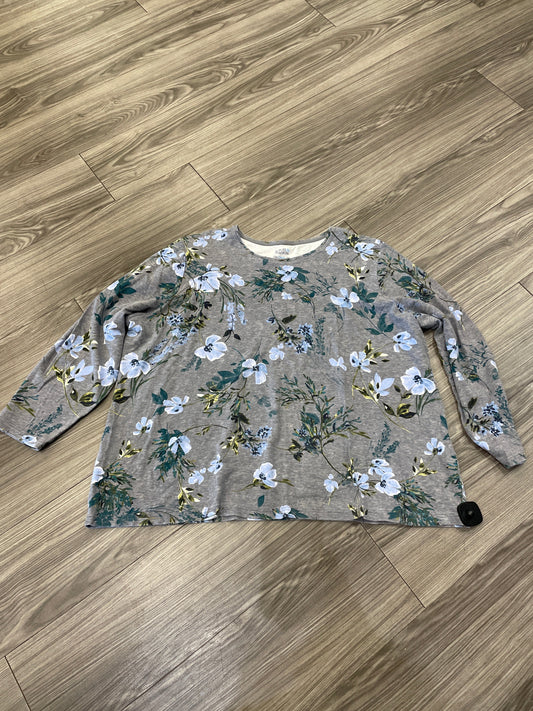 Top Long Sleeve By Croft And Barrow In Floral Print, Size: 3x