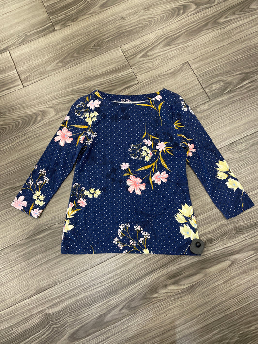 Top Long Sleeve By Croft And Barrow In Navy, Size: Petite   Xs