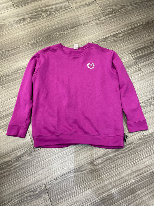 Sweatshirt Crewneck By Pink In Purple, Size: L