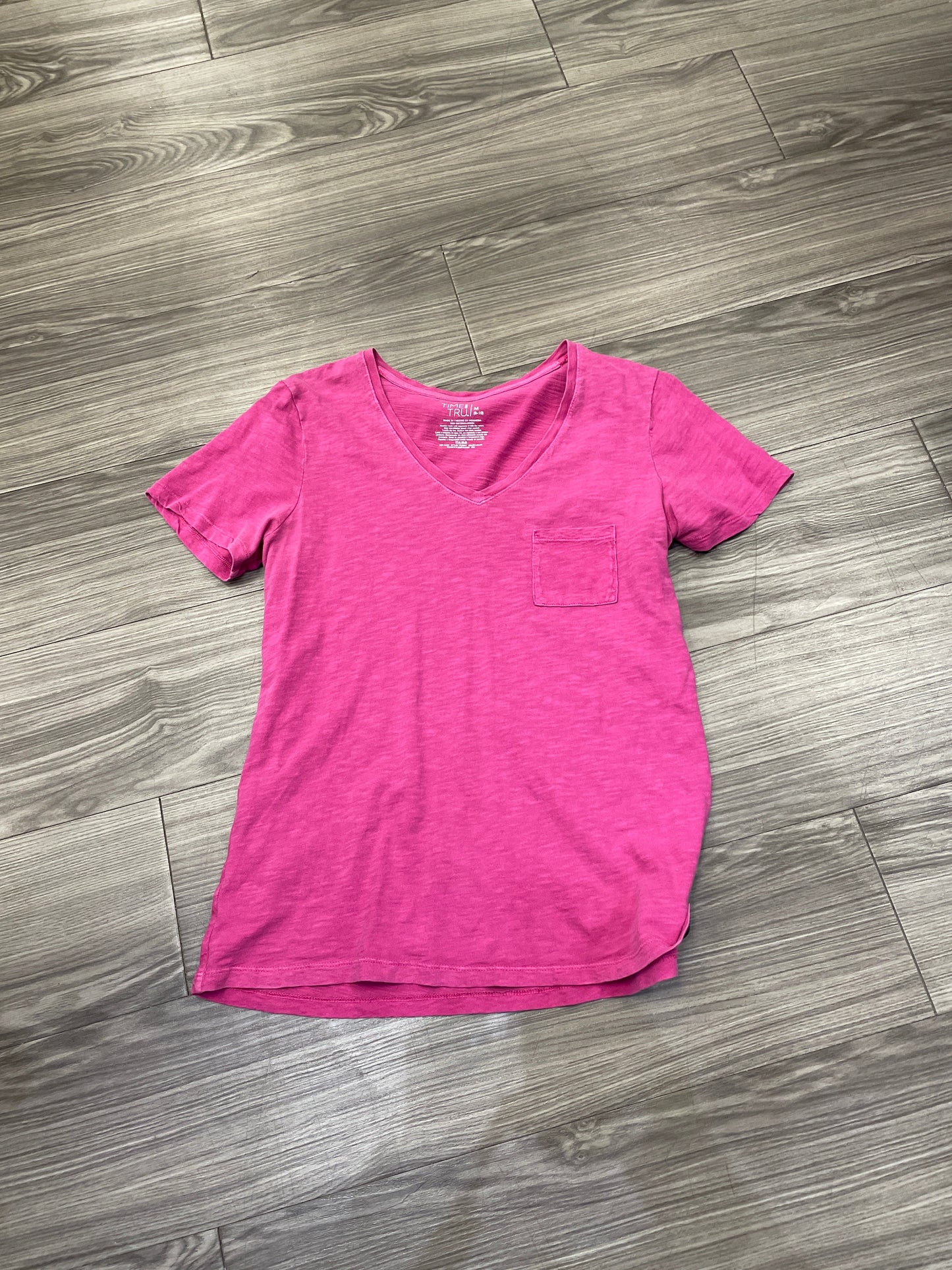 Top Short Sleeve By Time And Tru In Pink, Size: M