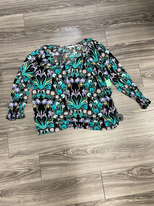 Multi-colored Top Long Sleeve Susan Graver, Size 1x