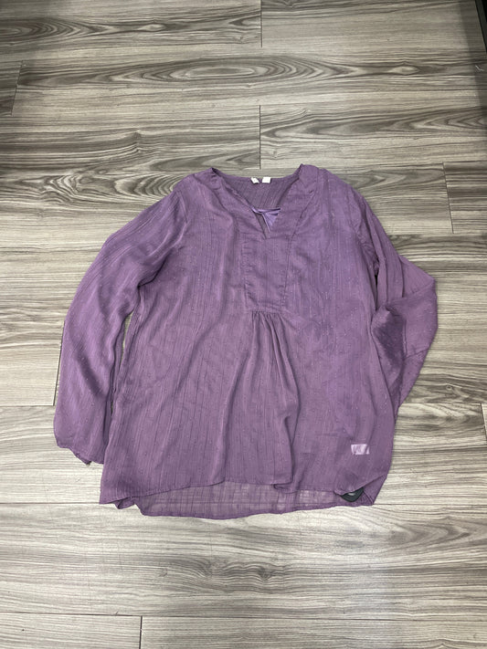 Top 2pc Long Sleeve By Cato In Purple, Size: Xl