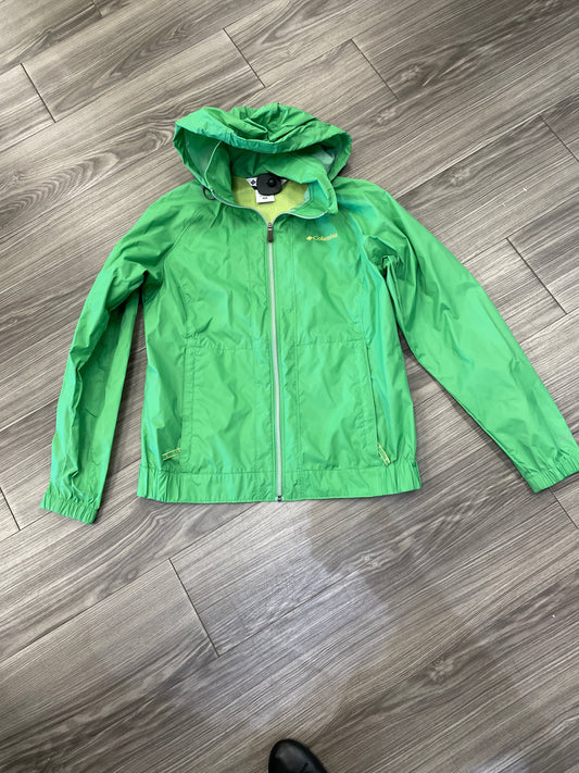 Jacket Windbreaker By Columbia In Green, Size: M