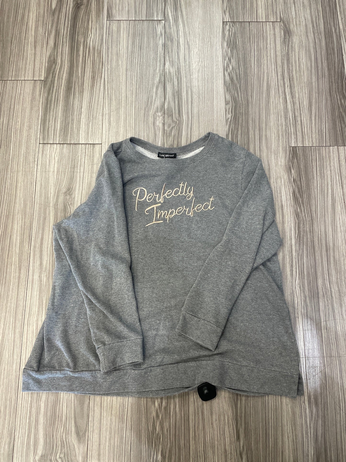 Sweatshirt Crewneck By Lane Bryant In Grey, Size: Xl