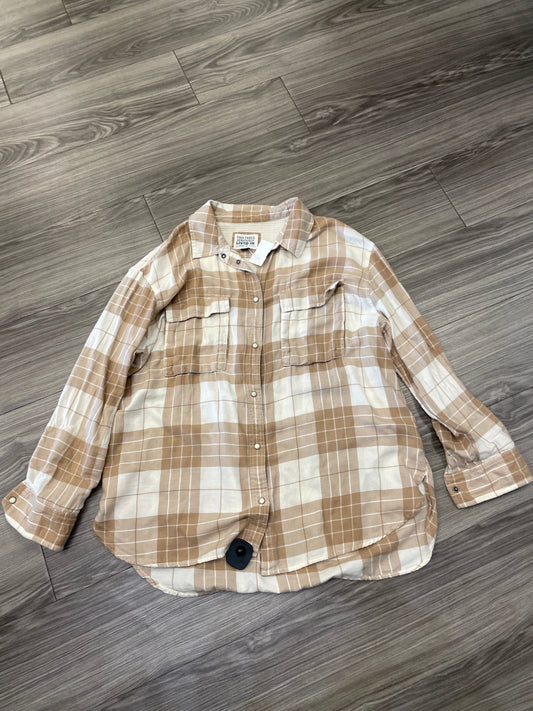 Top Long Sleeve By American Eagle In Brown, Size: L