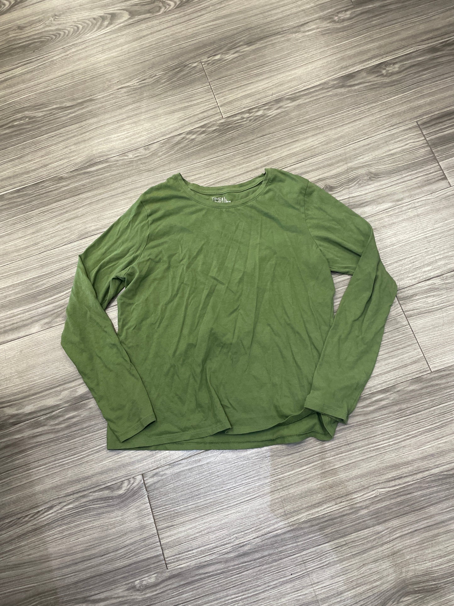 Top Long Sleeve By Time And Tru In Green, Size: L