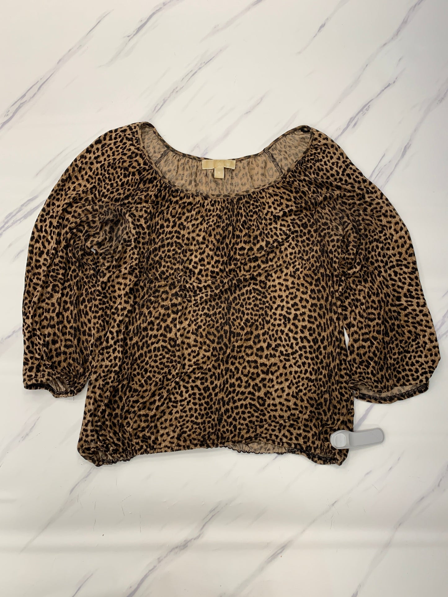 Top Long Sleeve By Michael By Michael Kors In Animal Print, Size: M