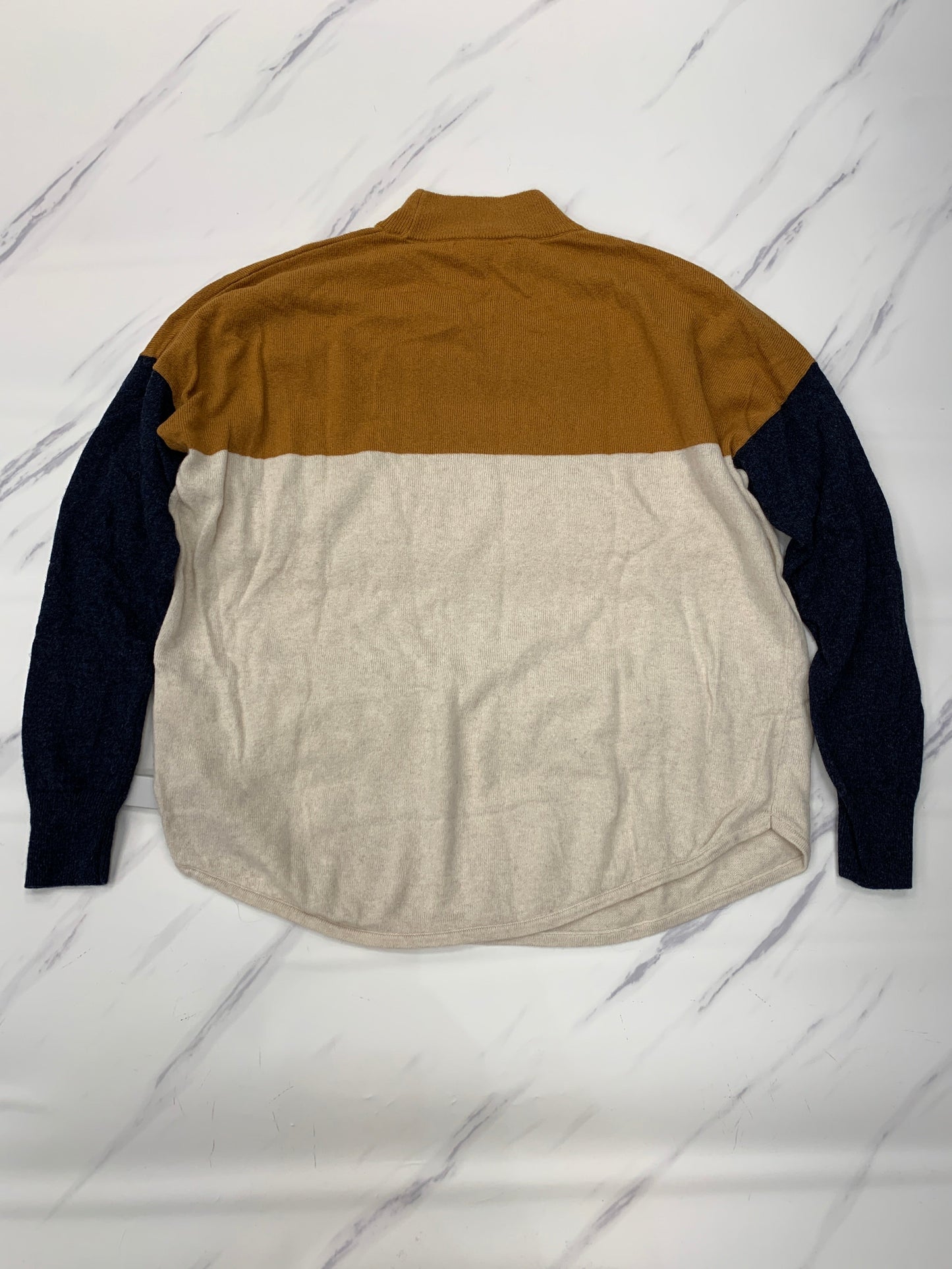 Top Long Sleeve By Madewell In Blue & Orange, Size: S