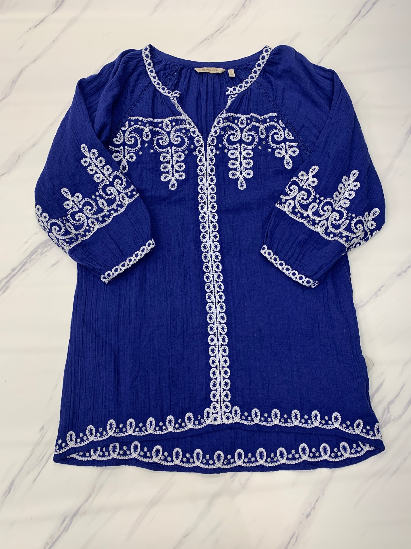 Blue Tunic Long Sleeve Soft Surroundings, Size Xs