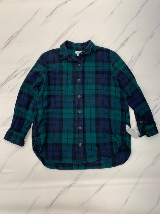 Jacket Shirt By J. Crew In Plaid Pattern, Size: Petite   Xs