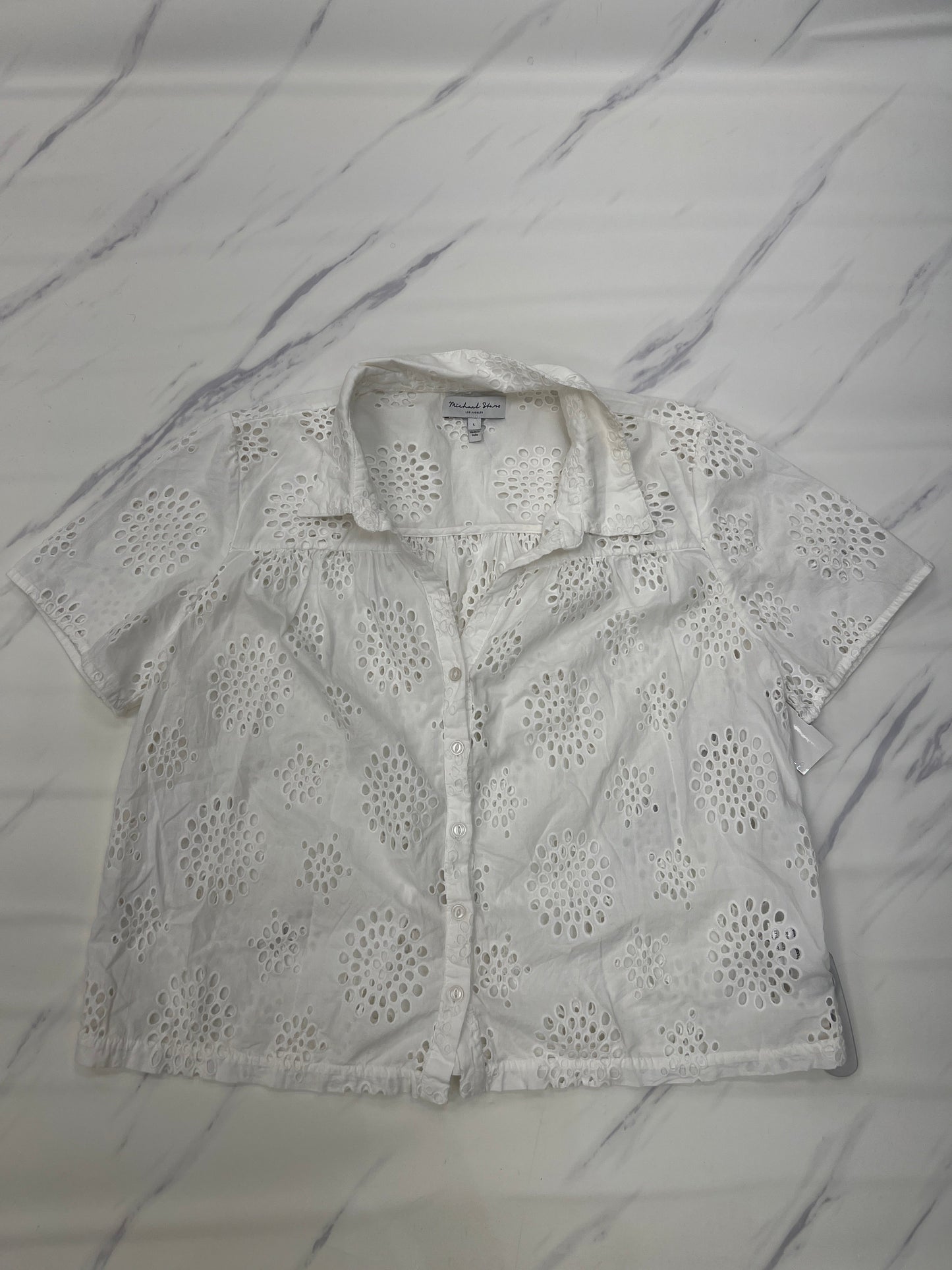 Top Short Sleeve By Michael Stars In White, Size: L