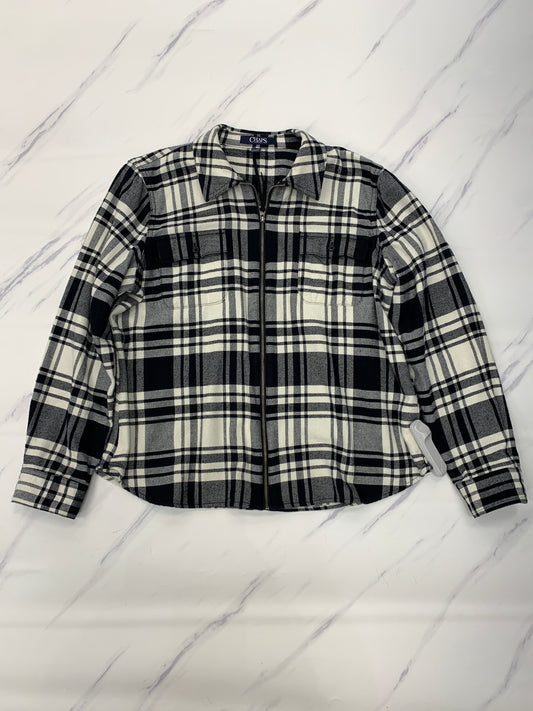 Top Long Sleeve By Chaps In Plaid Pattern, Size: Xlp