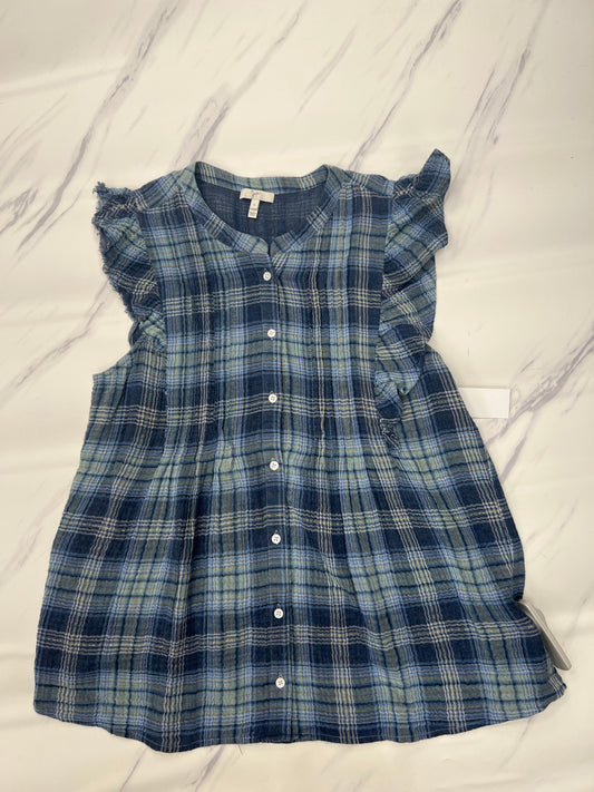 Top Sleeveless By Joie In Plaid Pattern, Size: S