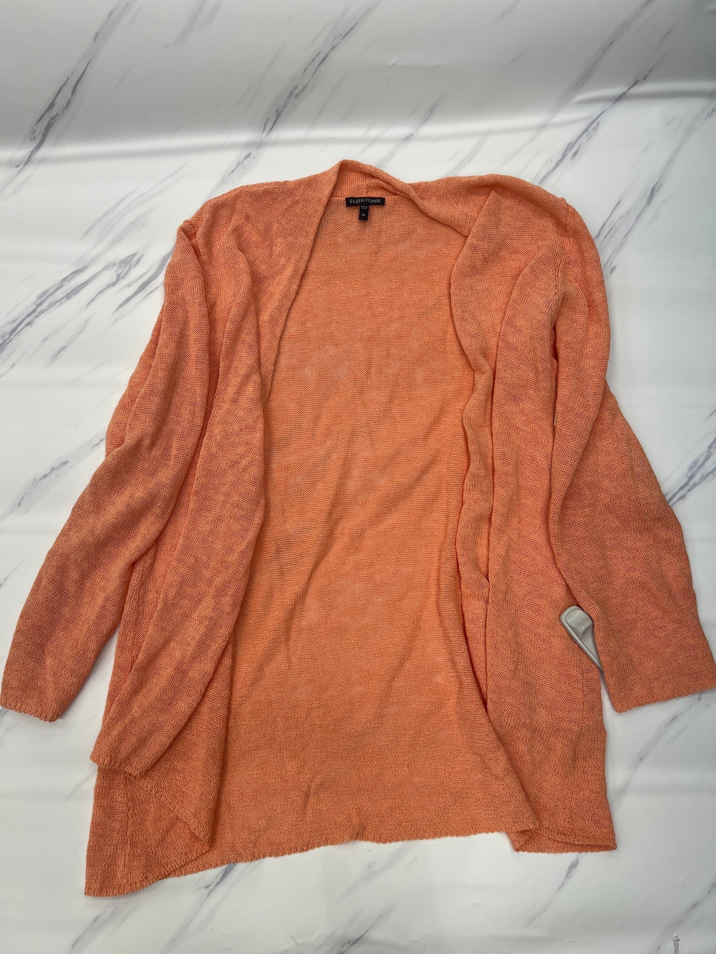 Sweater Cardigan By Eileen Fisher In Peach, Size: Xl