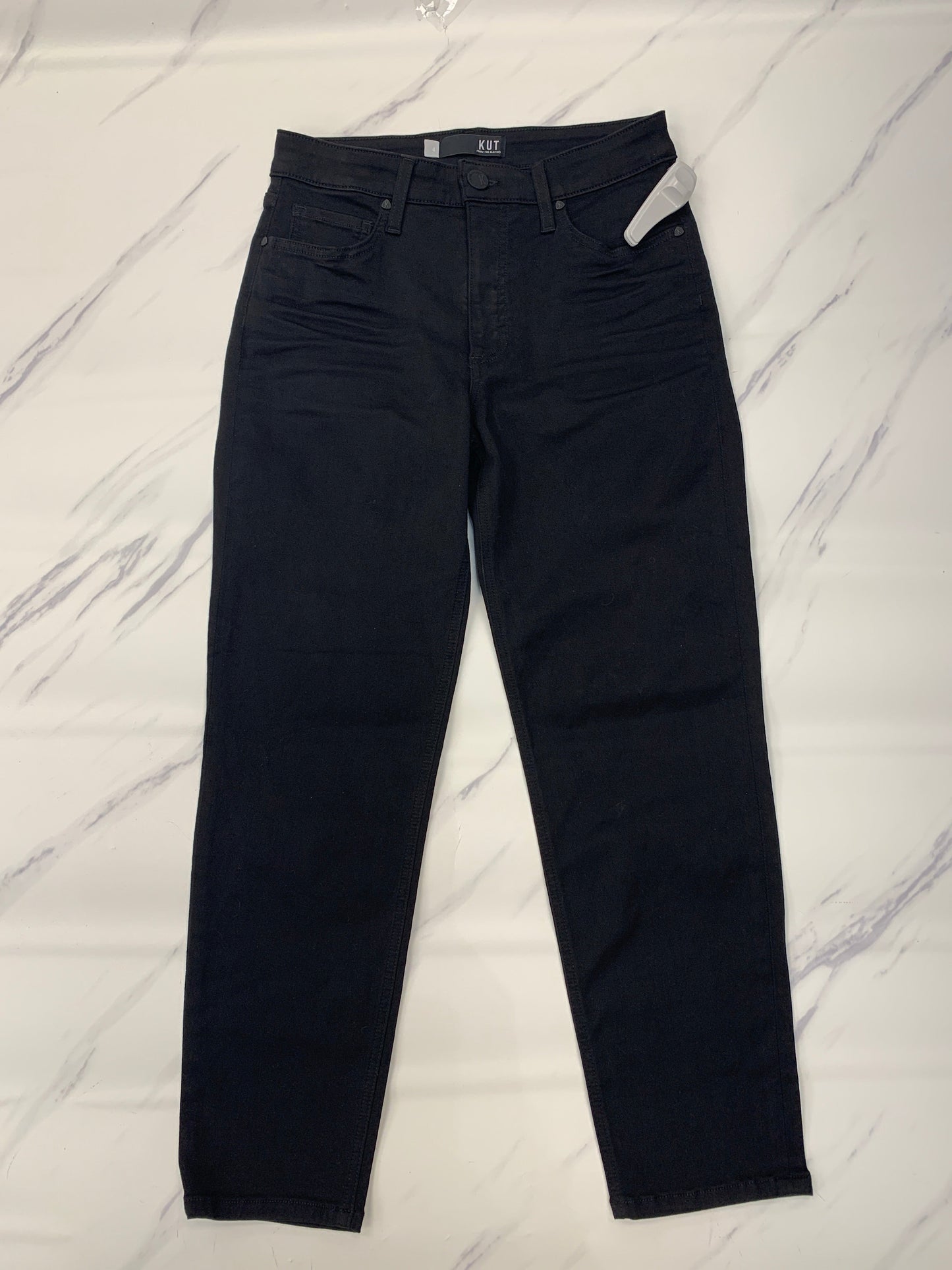 Jeans Straight By Kut In Black, Size: 4