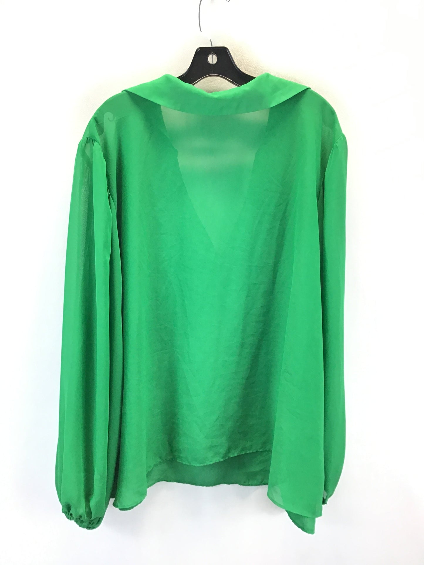 Top Long Sleeve By Eloquii In Green, Size: 28