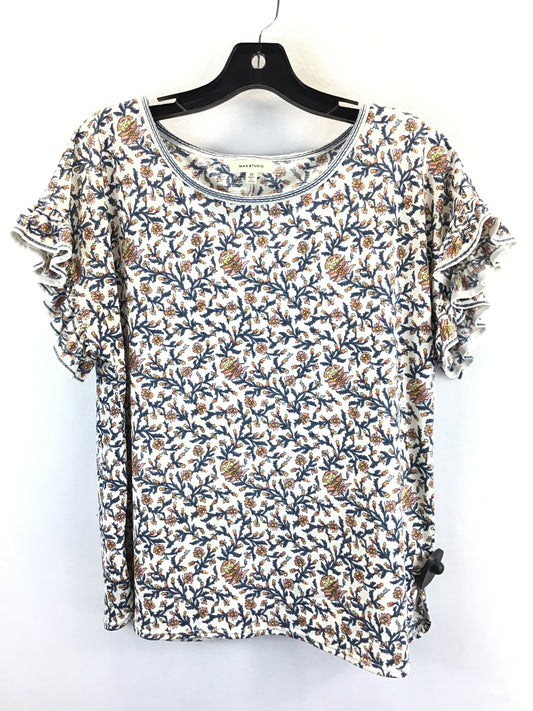 Floral Print Top Short Sleeve Max Studio, Size Xs