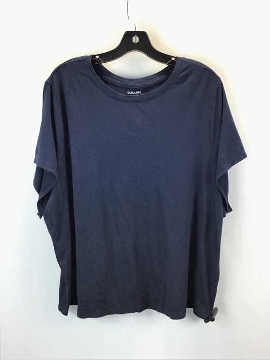 Top Short Sleeve Basic By Old Navy In Navy, Size: 4x