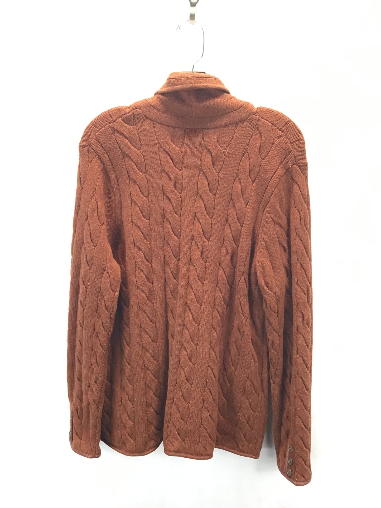 Sweater Cardigan By Talbots In Copper, Size: L