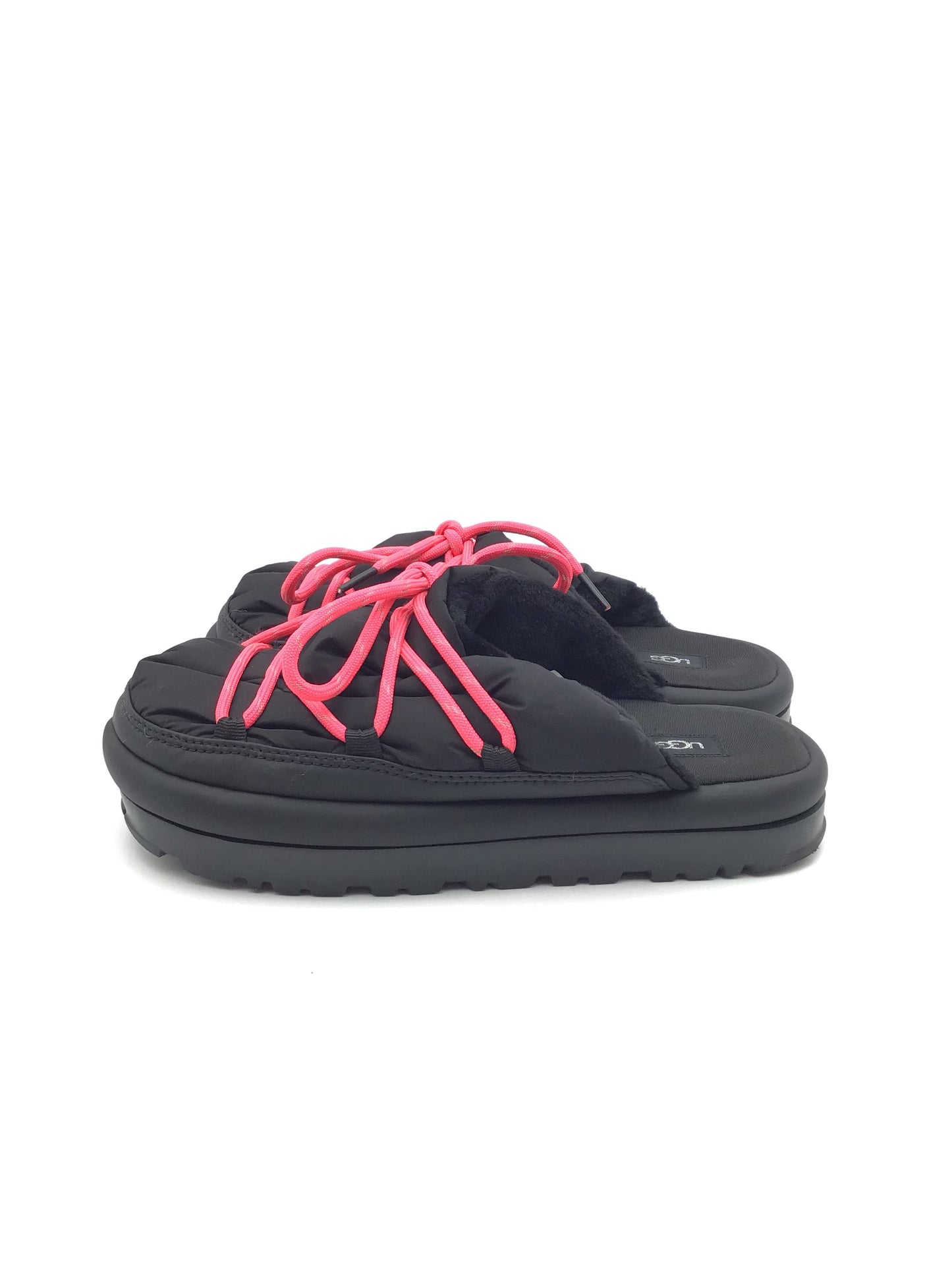 Shoes Designer By Ugg In Black & Pink, Size: 8